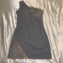 グレーキャバドレス　ワンショルダー