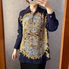 HERMES エルメス スカーフニット フェスティバル ヴィンテージ シャツ 