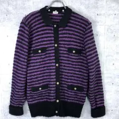 renoma ユーロ シック モード古着 ボーダー ニット ジャケット 日本製