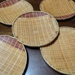 竹製円形そば用食器 5点セット