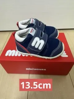 ミキハウス mikihouse ネイビー スニーカー ベルクロ　13.5cm