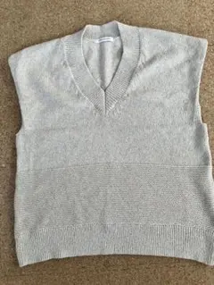 AMERICAN HOLIC ライトグレー Vネック ニットベスト