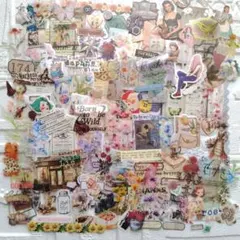 コラージュ素材 ステッカー 150枚 おすそ分け フレークシール O150