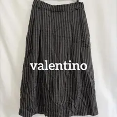 valentino ヴァレンティノ　チェック柄ロングスカート　ダークブラウン系