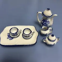ミニチュアティーセット 青い花模様