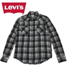 【アメカジ】Levi’s チェックネルシャツ ウエスタン調 グレー M