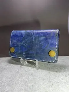 【藍染レザー＆コーヒー染め】トラッカーウォレット