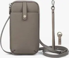 スマホショルダー お財布ポーチ 本革 多機能 落下防止 伸縮キーホルダー付き