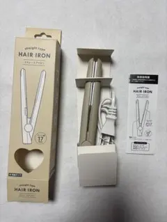 サンキューマート　ミニ有線ストレートヘアアイロン　ベージュ