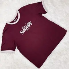 ユニクロ ピーナッツ UT スヌーピー リンガーTシャツ ボルドー XL