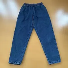 GUキッズデニムパンツ150ウエストゴム