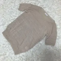 【美品】a.v.vスタンダード　ラメニット　トップス　半袖　ベージュS