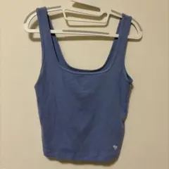 アバクロ Abercrombie & Fitch リブ タンクトップ ブルー Sのサムネイル