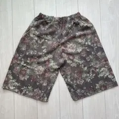フリー ハンドメイドハーフパンツ部屋着 リラックス花柄 ショートパンツ