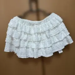 ROMWE フリル ホワイト ミニスカート S