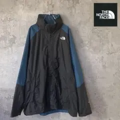 ザノースフェイス　ハイベント　マウンテンパーカー　ナイロン　黒×青　メンズXXL