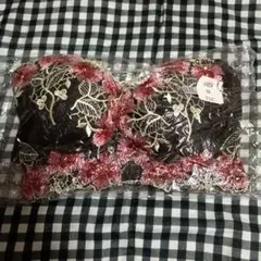 凄く盛れる❣ブラック 花柄刺繍 ブラジャー 、パーティーセット❣❣75C
