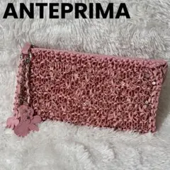 ANTEPRIMA ピンク パピヨン長財布 ワイヤー素材 チャーム付きのサムネイル