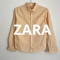 美品　ZARA キッズ　ポケット リネンブレンド シャツ　オレンジ