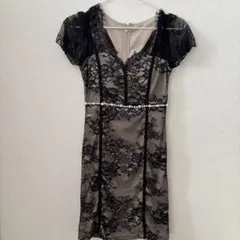 レースタイトドレス グレーと黒