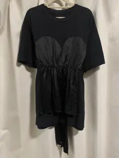 《美品》JNBY サテンコンビバックリボンTシャツ 黒 38のサムネイル