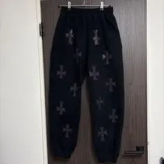 unknown ラインストーン スウェットパンツ ジョガーパンツ 刺繍ロゴ