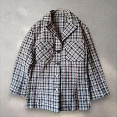 Leilian レリアン チェックジャケット 9号 M 七分袖 日本製 薄手