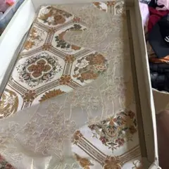 花柄 袋帯 光沢あり