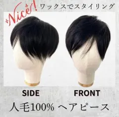 人毛100%自然 男性用二重引き抜き全総手植えワイドヘアピース20×22 
