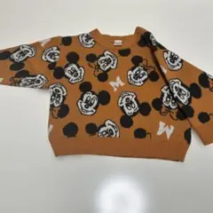 バースデイ　フタフタ　ディズニー　ミッキー　ミニー　ニット　総柄