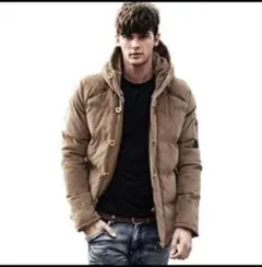 冬 服 カジュアル 中綿 かっこいい ジャケット ベージュ　サイズM