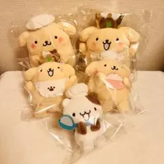 お顔厳選 ポムポムプリン いちごフレンズシリーズ ボアマスコット 5点