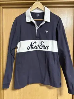 New Era ネイビー/ホワイト 長袖ポロシャツ Lのサムネイル