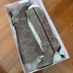 DIANA グレー スエード ロングブーツ 高ヒール