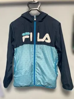 FILA フィラ ウインドブレーカー 150cm フード付き ネイビー 水色のサムネイル