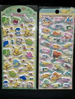 【公式・２枚セット】　ポケモン　ぷっくり　シール　立体　マシュマロ