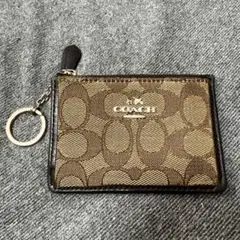 COACH パスケース ブラウン キーチェーン付き