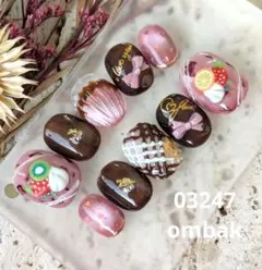 78　マグネットネイル　ニュアンスネイル　バレンタインネイル　スイーツネイル