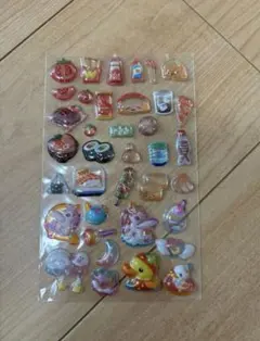 硬い　立体　ぷくぷく　シール　たべもの　おすそ分け　セット