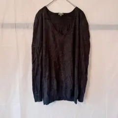 美品✨️ Eddie Bauer ダークグレー Vネック ニット 【M】 シンプル