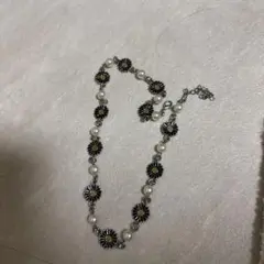 花モチーフ パール ネックレス