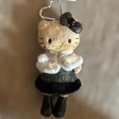 新品❣️ハローキティ スタイルアップマスコットぬいぐるみ黒キーホルダー