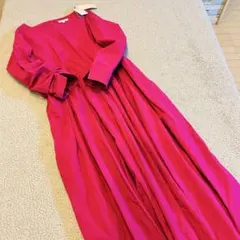 美品新品タグ付♥︎スタディオクリップ♥︎ロングワンピ【F】赤ピンク　綿100ゆったり