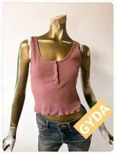 ☘️T22930☘️GYDA テレコヘンリーネックタンク トップスのサムネイル
