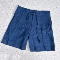 美品 ポロラルフローレン　リネン100% ショートパンツ　ネイビー　Sサイズ