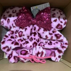 ミニーちゃんファンキャップ ヒョウ柄 レオパード ピンク　豹柄 ディズニー