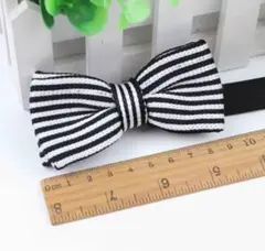 キッズ★こども蝶ネクタイ★ボーダー柄フォーマル★黒白フォーマル リボン