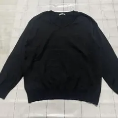 CINEMA CLUB 黒 Vネックニット 着回し　ゆったり　オフィス