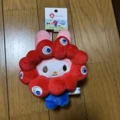 ミャクミャク サンリオコラボ カラビナ付ぬいぐるみ マイメロディ
