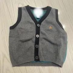 babyGap ニットベスト 80cm グレー×ブルー